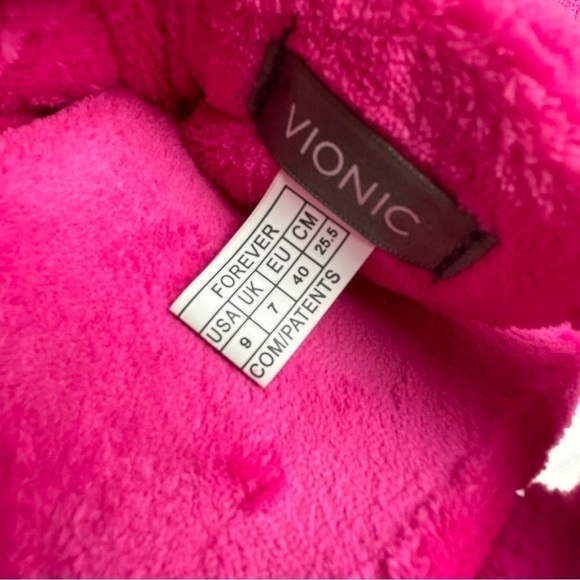 Vionic Forever Slide Women's size 9 Orthotic Sandals or EU 40 Fuzzy Hot Pink - Picture 8 of 10